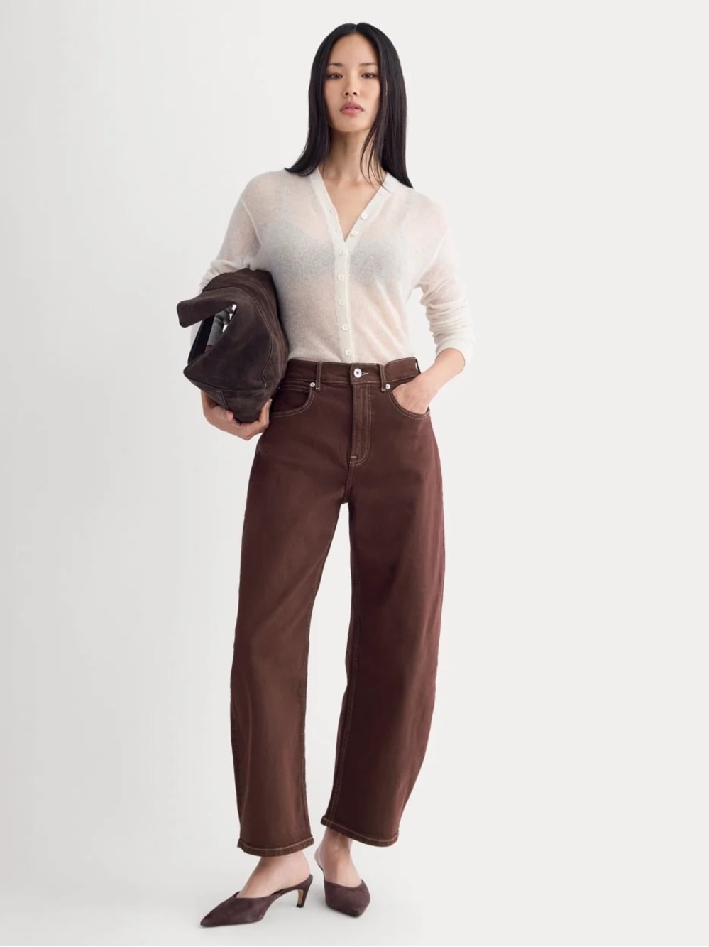 Everlane Barrell Jeans in Chocolate Brown